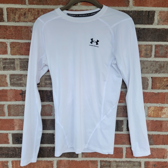 Under Armour Performance Compression HeatGear Men's M Long Sleeve White  Top - Picture 1 of 4